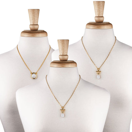 Briolette - Moonstone Equestrian Horse Bit Necklace in Gold