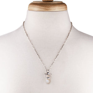 Briolette - Moonstone Equestrian Horse Bit Necklace in Silver