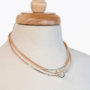 Calista - Equestrian Horseshoe Necklace on Natural Leather