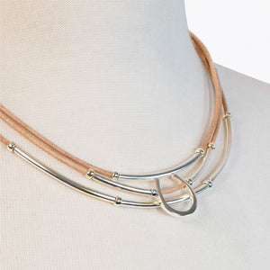 Calista - Equestrian Horseshoe Necklace on Natural Leather