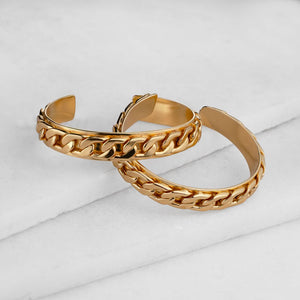 Cadence Equestrian Bracelet - Wide Gold Curb Chain Cuff