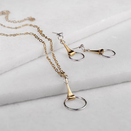Camden - Equestrian Horse Bit Earring in Two Tone