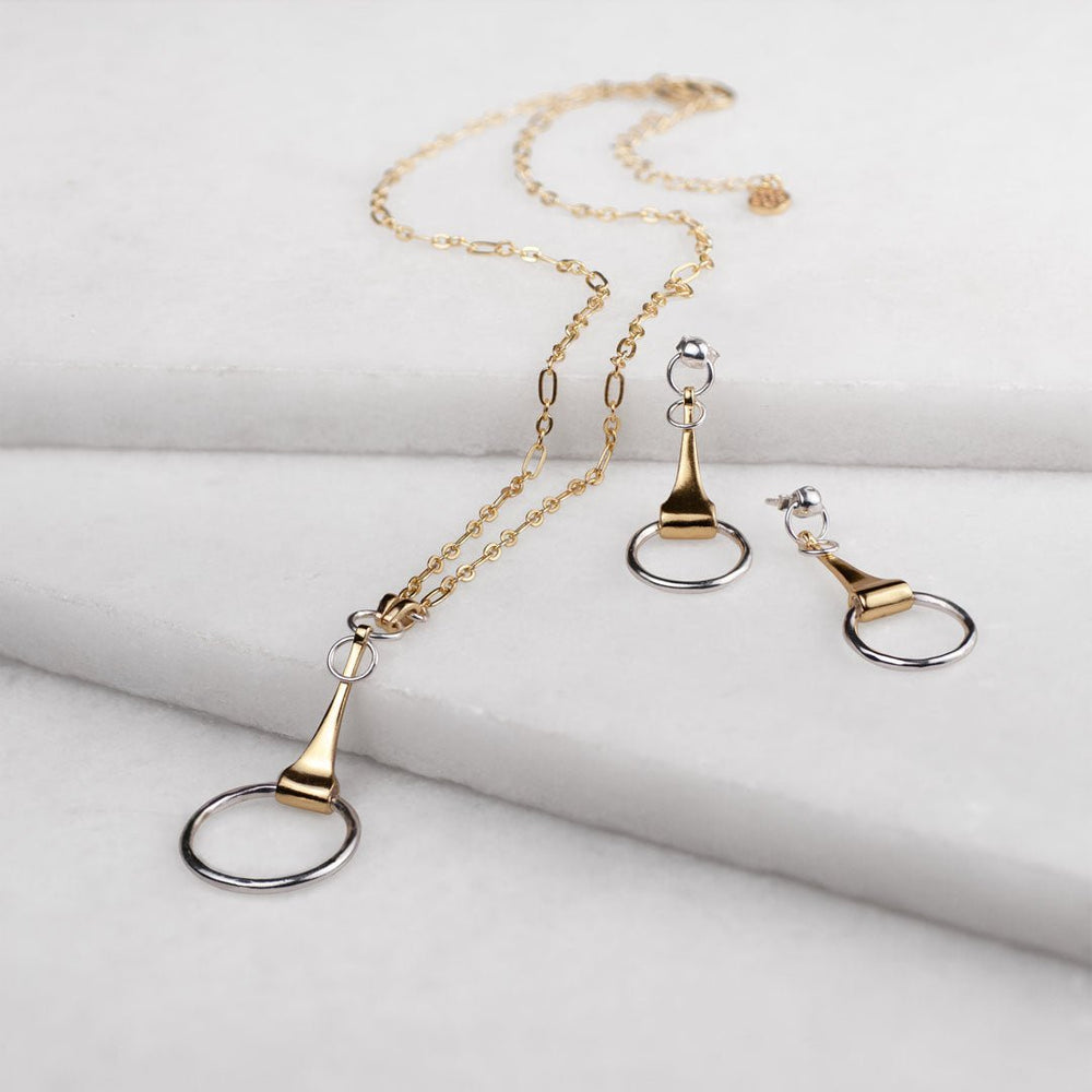 Camden - Equestrian Horse Bit Earring in Two Tone