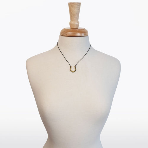 Canteen - Equestrian Horseshoe Necklace in Black & Gold