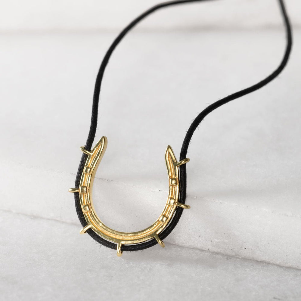 Canteen - Equestrian Horseshoe Necklace in Black & Gold