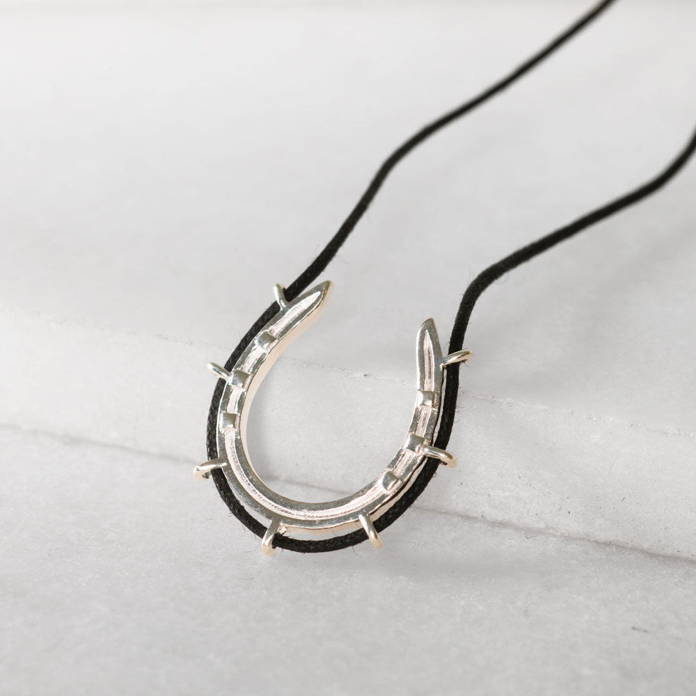 Canteen - Equestrian Horseshoe Necklace in Black & Silver