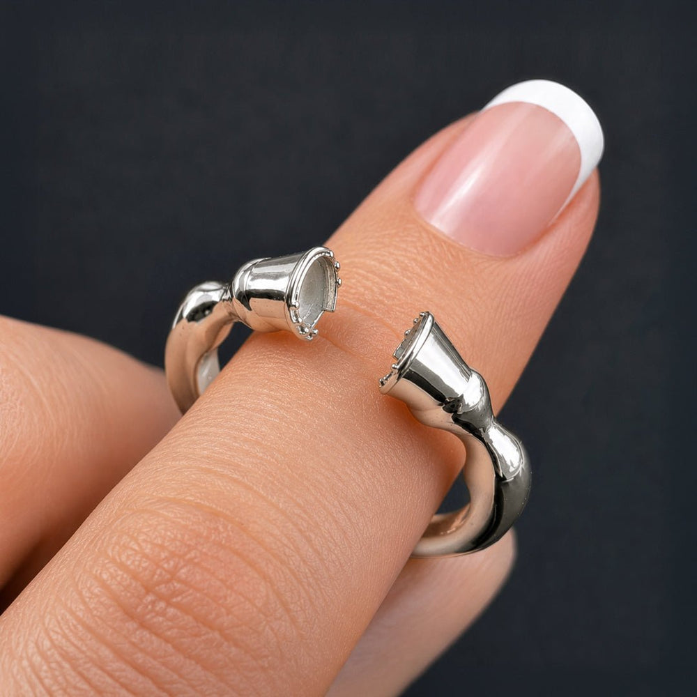 Cavallo - Horse Hooves Equestrian Ring in Silver