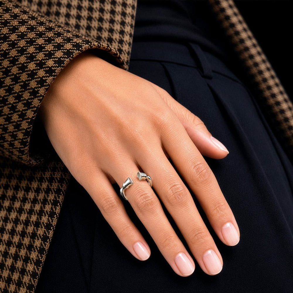 Cavallo - Horse Hooves Equestrian Ring in Silver