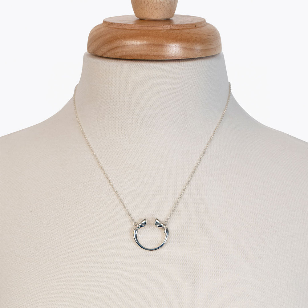 Cavallo - Horseshoe Equestrian Necklace in Silver