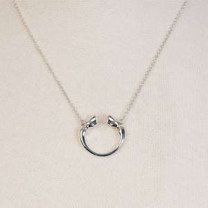 Cavallo - Horseshoe Equestrian Necklace in Silver