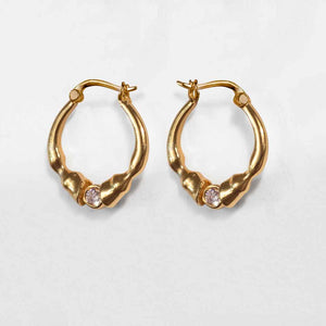 Cavallo - Moissanite Horseshoe Earring in Gold