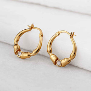 Cavallo - Moissanite Horseshoe Earring in Gold