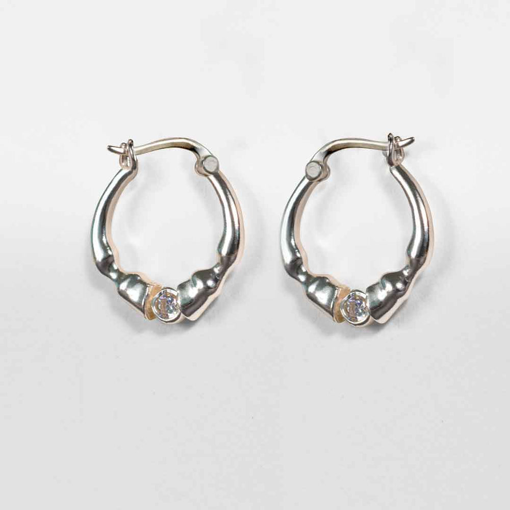 Cavallo - Moissanite Horseshoe Earring in Sterling Silver