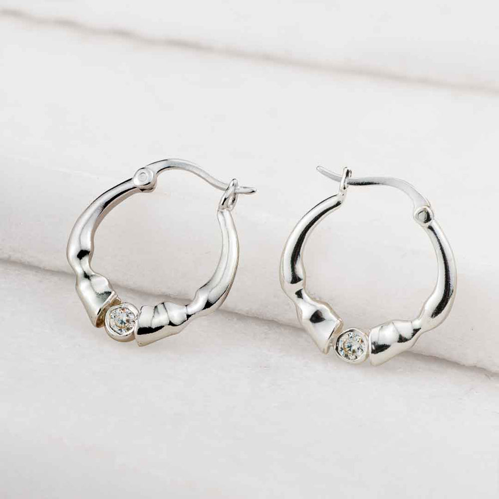 Cavallo - Moissanite Horseshoe Earring in Sterling Silver