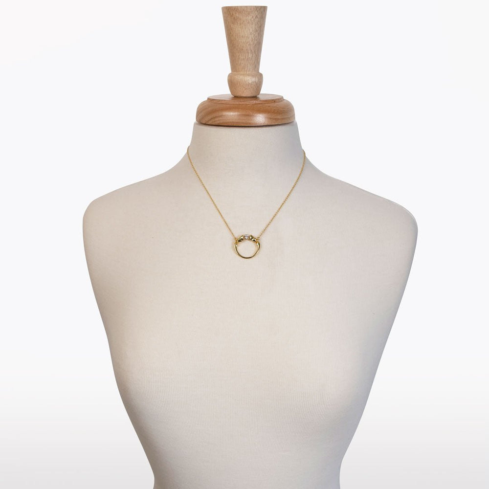 Cavallo - Moissanite Horses Hoof Necklace in Gold