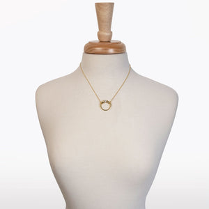 Cavallo - Moissanite Horses Hoof Necklace in Gold