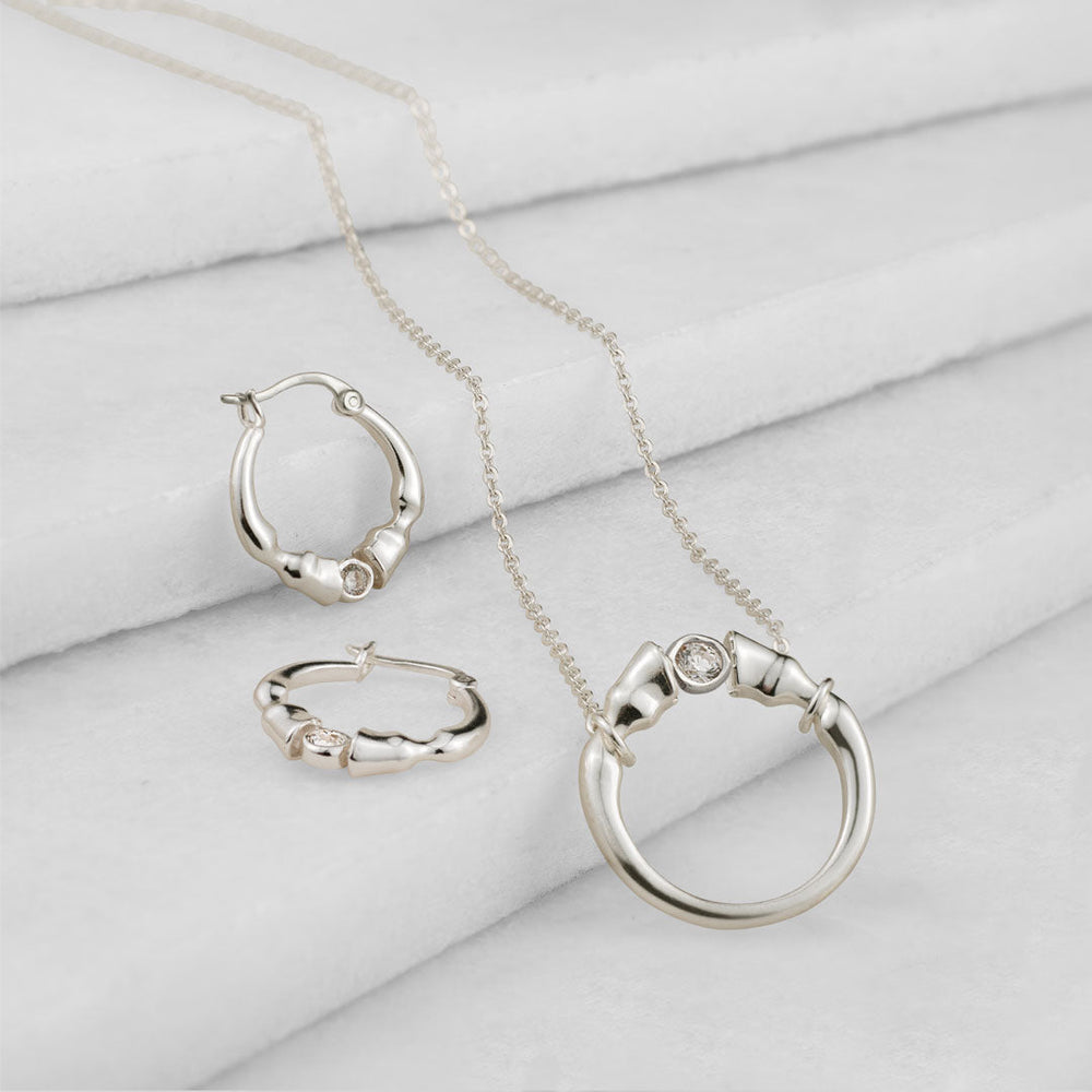 Cavallo - Moissanite Horse Hoof Necklace in Silver