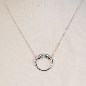 Cavallo - Moissanite Horse Hoof Necklace in Silver