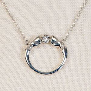 Cavallo - Moissanite Horse Hoof Necklace in Silver