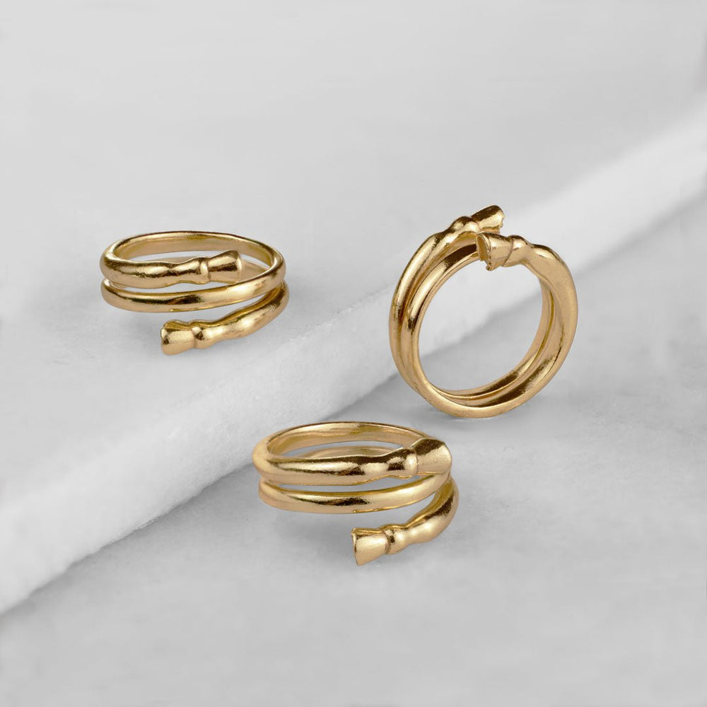 Cavallo - Spiral Horse Hoof Equestrian Ring in Gold