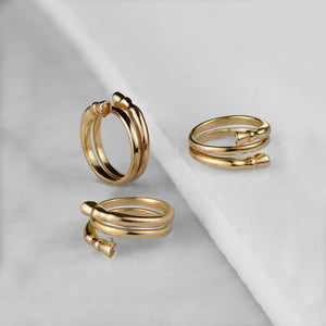 Cavallo - Spiral Horse Hoof Equestrian Ring in Gold