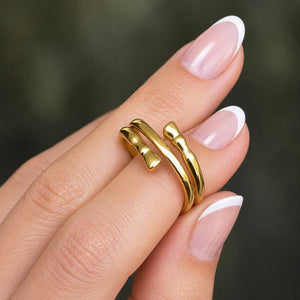 Cavallo - Spiral Horse Hoof Equestrian Ring in Gold