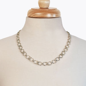 Chapelle - Horseshoe Link Equestrian Necklace in Silver