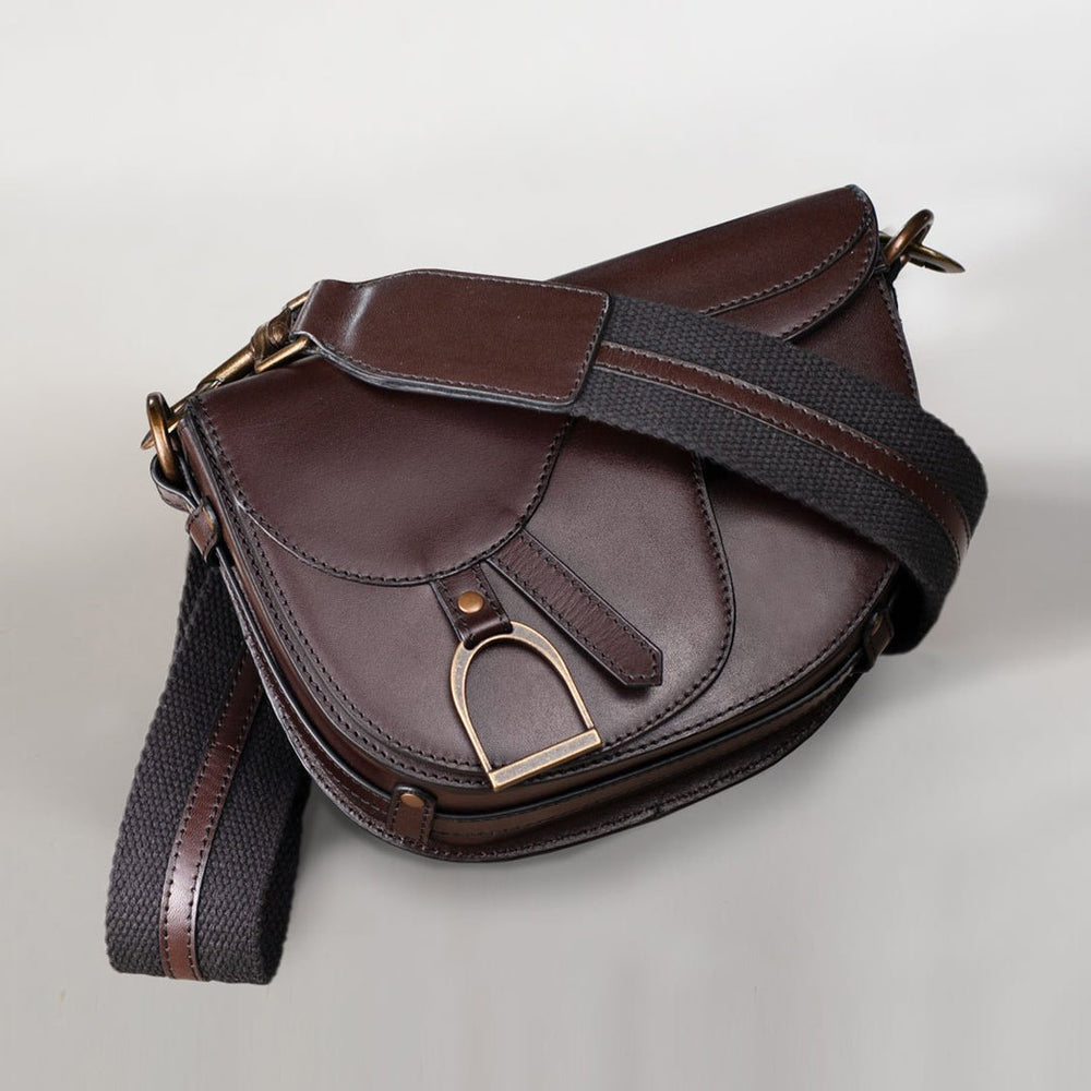 Signature Saddle Bag - Luxury Leather in Deep Brown