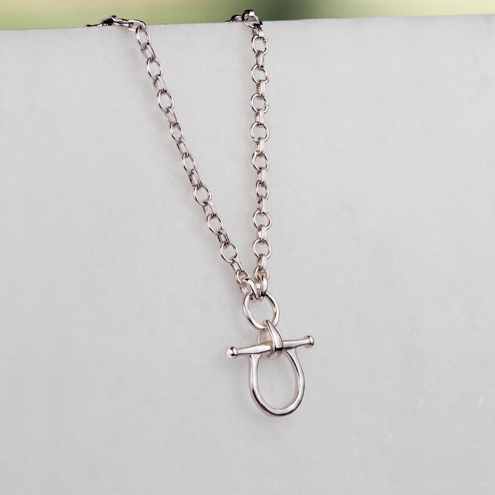 Chelsea - Equestrian Horse Bit Necklace in Silver
