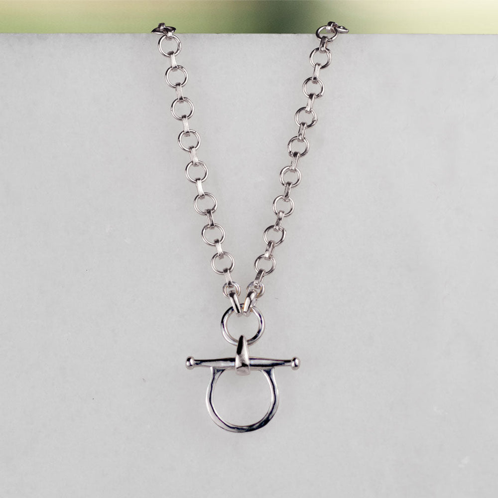 Chelsea - Equestrian Horse Bit Necklace in Silver
