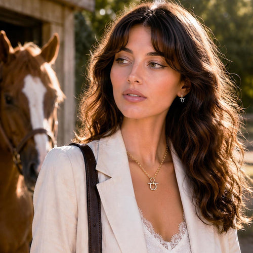 Chelsea - Two Tone Equestrian Horse Bit Necklace