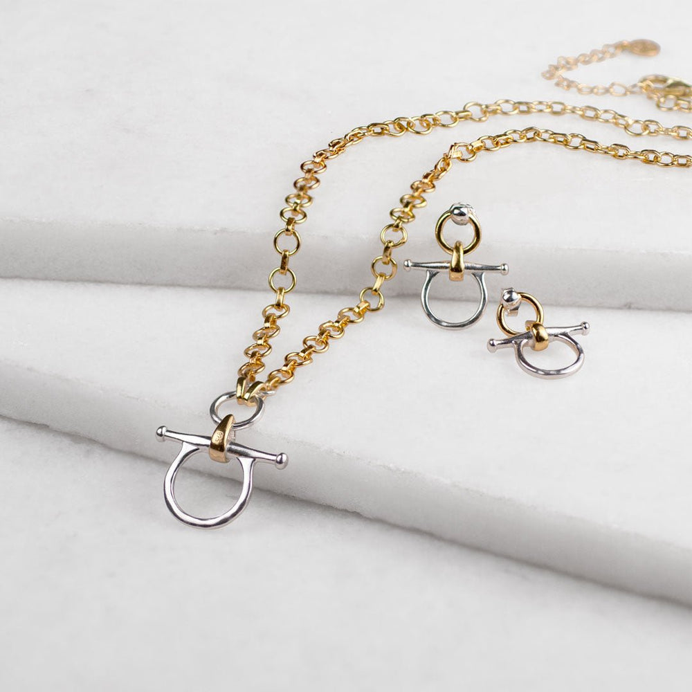 Chelsea - Two Tone Equestrian Horse Bit Necklace