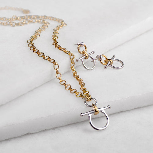 Chelsea - Two Tone Equestrian Horse Bit Necklace