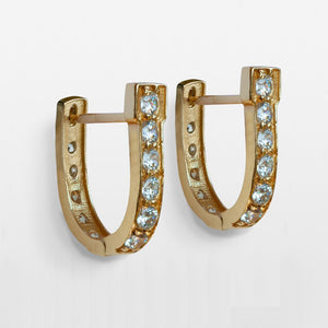 Colton - Diamond Cut Horseshoe Coin Earring in Gold