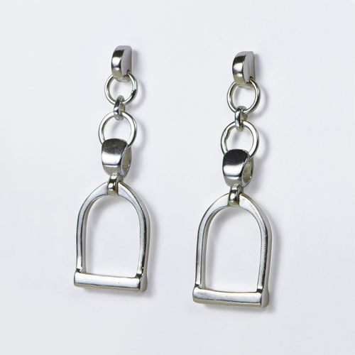 Cortina - Cuban Chain Horse Stirrup Bracelet in Silver