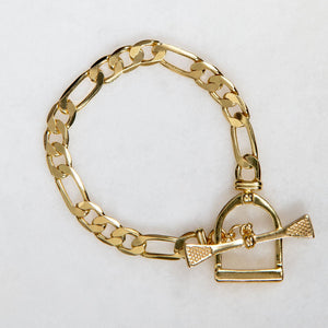 Cortina - Cuban Chain Horse Stirrup Necklace in Gold