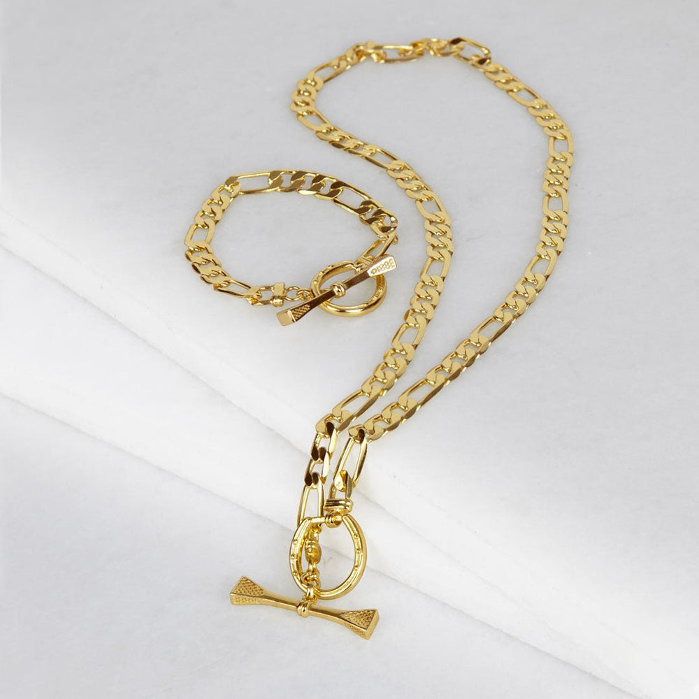 Cortina - Cuban Chain Horseshoe Bracelet in Gold