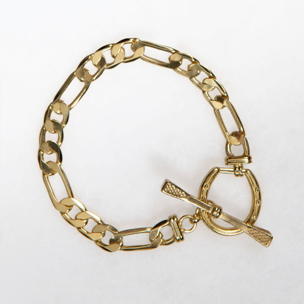 Cortina - Cuban Chain Horseshoe Bracelet in Gold
