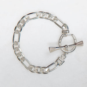 Cortina - Cuban Chain Horseshoe Bracelet in Silver