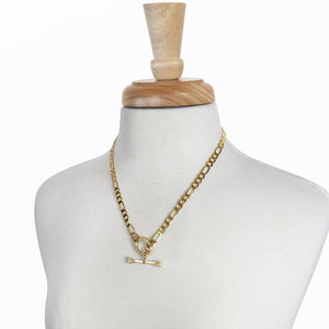 Cortina - Cuban Chain Horseshoe Necklace in Gold