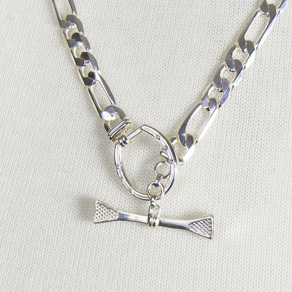 Cortina - Cuban Chain Horseshoe Necklace in Silver