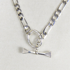 Cortina - Cuban Chain Horseshoe Necklace in Silver