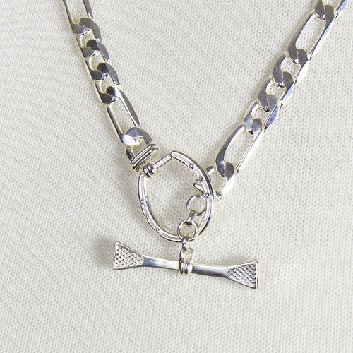 Cortina - Cuban Chain Horseshoe Necklace in Silver
