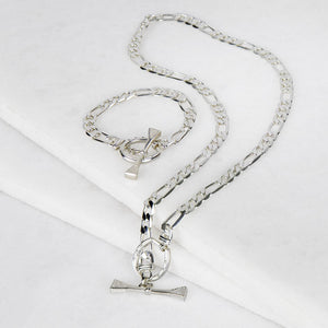Cortina - Cuban Chain Horseshoe Necklace in Silver