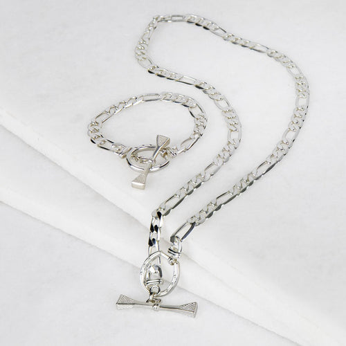 Cortina - Cuban Chain Horseshoe Necklace in Silver