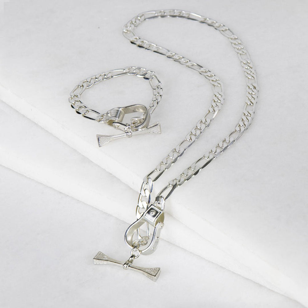 Cortina - Cuban Chain Western Necklace in Silver