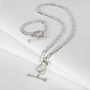 Cortina - Cuban Chain Western Necklace in Silver