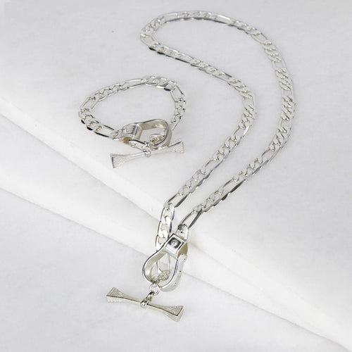 Cortina - Cuban Chain Western Necklace in Silver