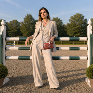 Del Mar - Horse Bit Crossbody Luxury Leather Handbag in Cognac
