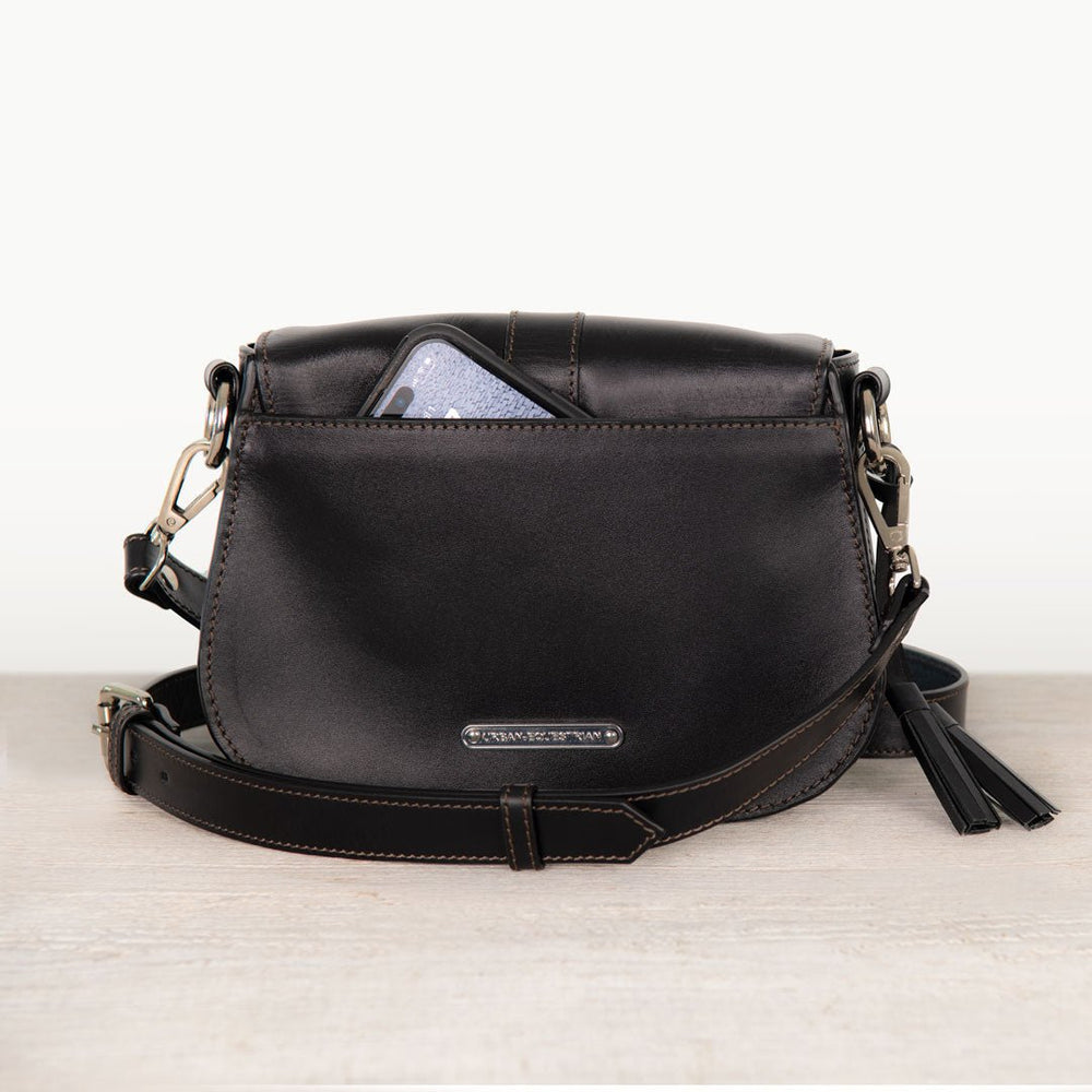 Del Rey - Equestrian Horse Bit Crossbody Luxury Leather Handbag in Black